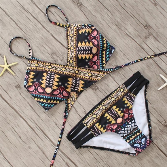 🔥SALE🔥Aztec boho strappy bikini - Picture 4 of 7